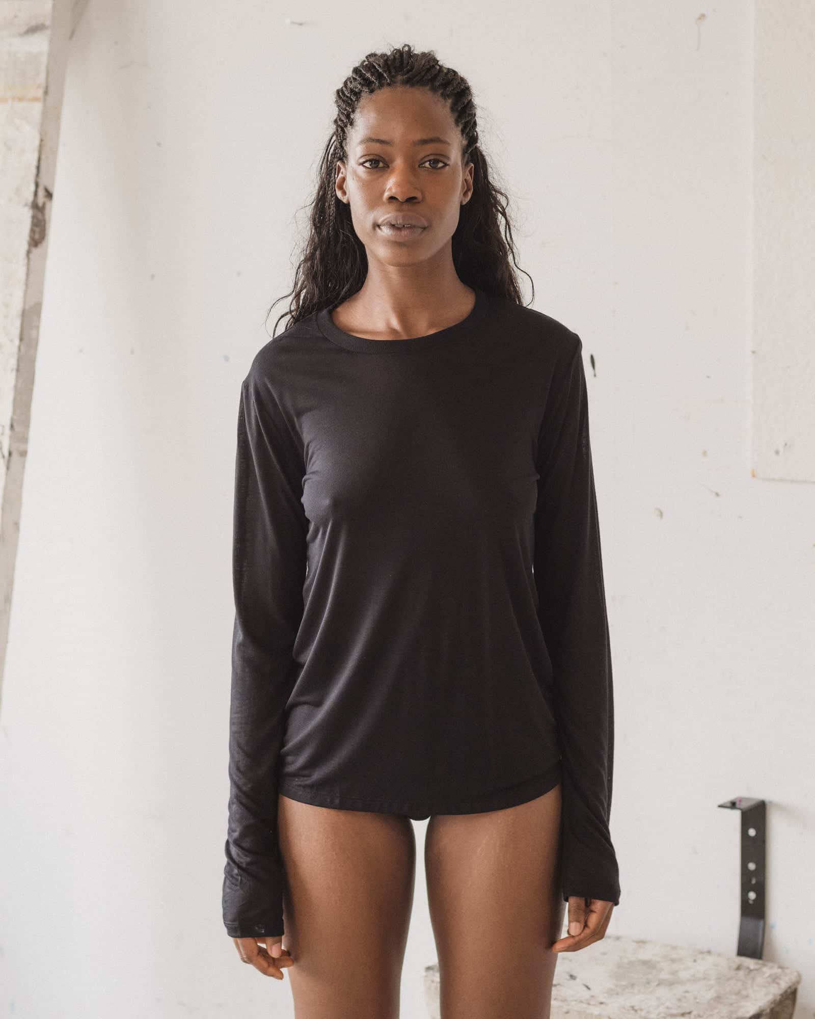 Pack - 2 Long Sleeve Tee (Black / undyed) - Image 4